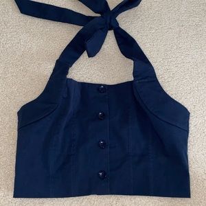 Superdown halter neck button down.